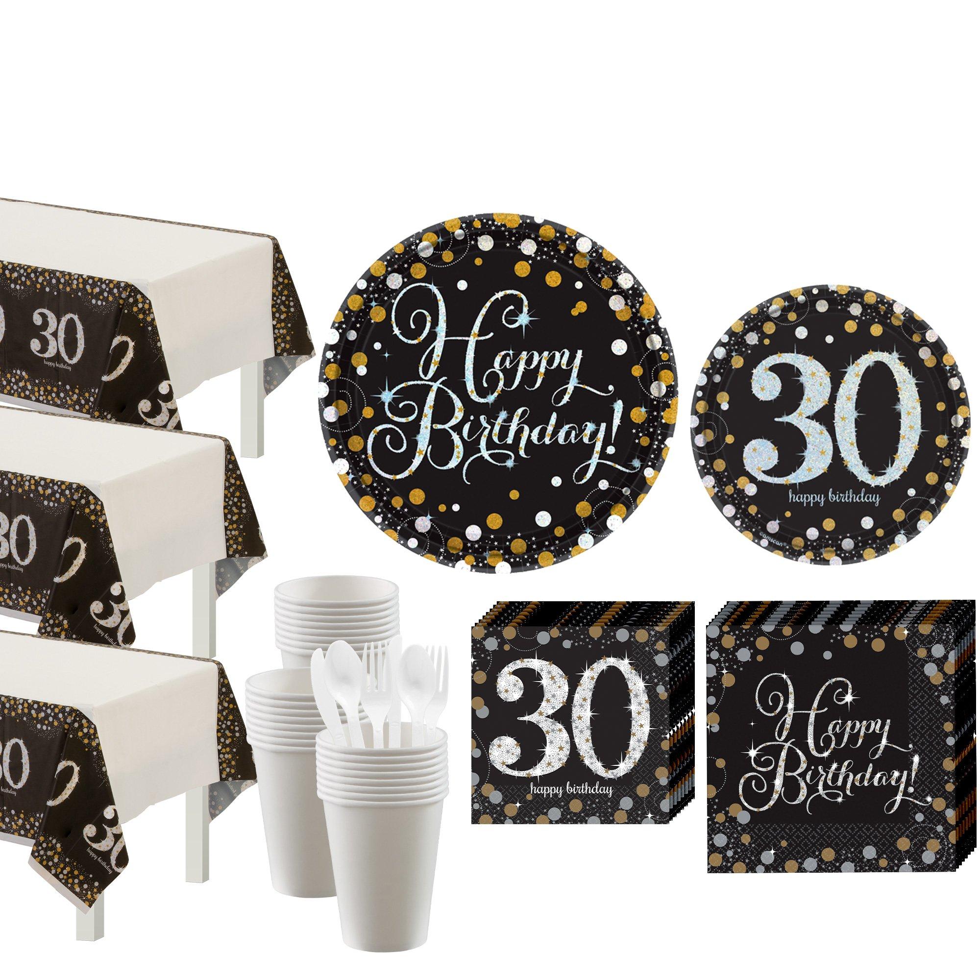 Sparkling Celebration 30th Birthday Tableware Kit For 32 Guests Party City 5652